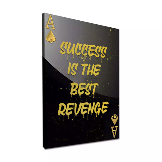 Quadro stampa su tela motivazionale Asso Poker Success Is A Best Revenge