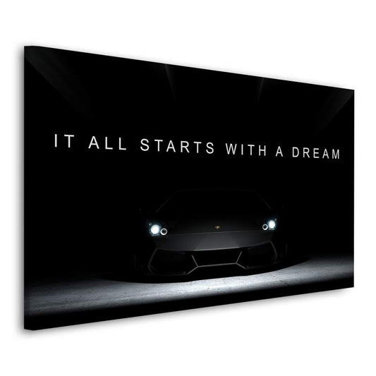 quadro-moderno-auto-sportiva-it-all-starts-with-a-dream-stampa-su-tela-adferraridreams-01.jpg